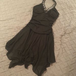 Little Black Dress! Halter style, high-low hem.